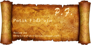 Petik Flávia névjegykártya